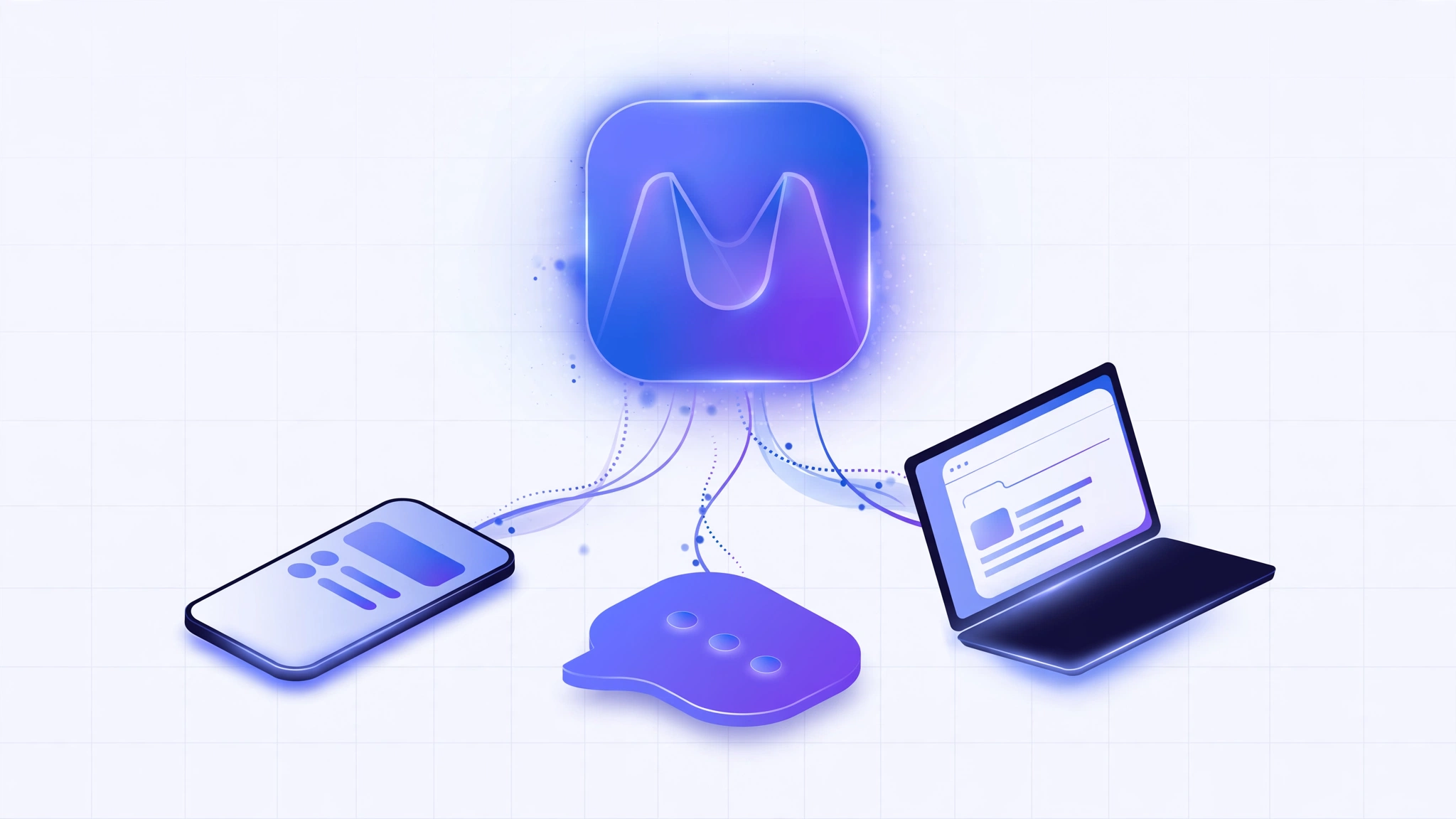 Illustration of Meta's Muse personal AI agent handling tasks across a phone, a web browser and a messaging app