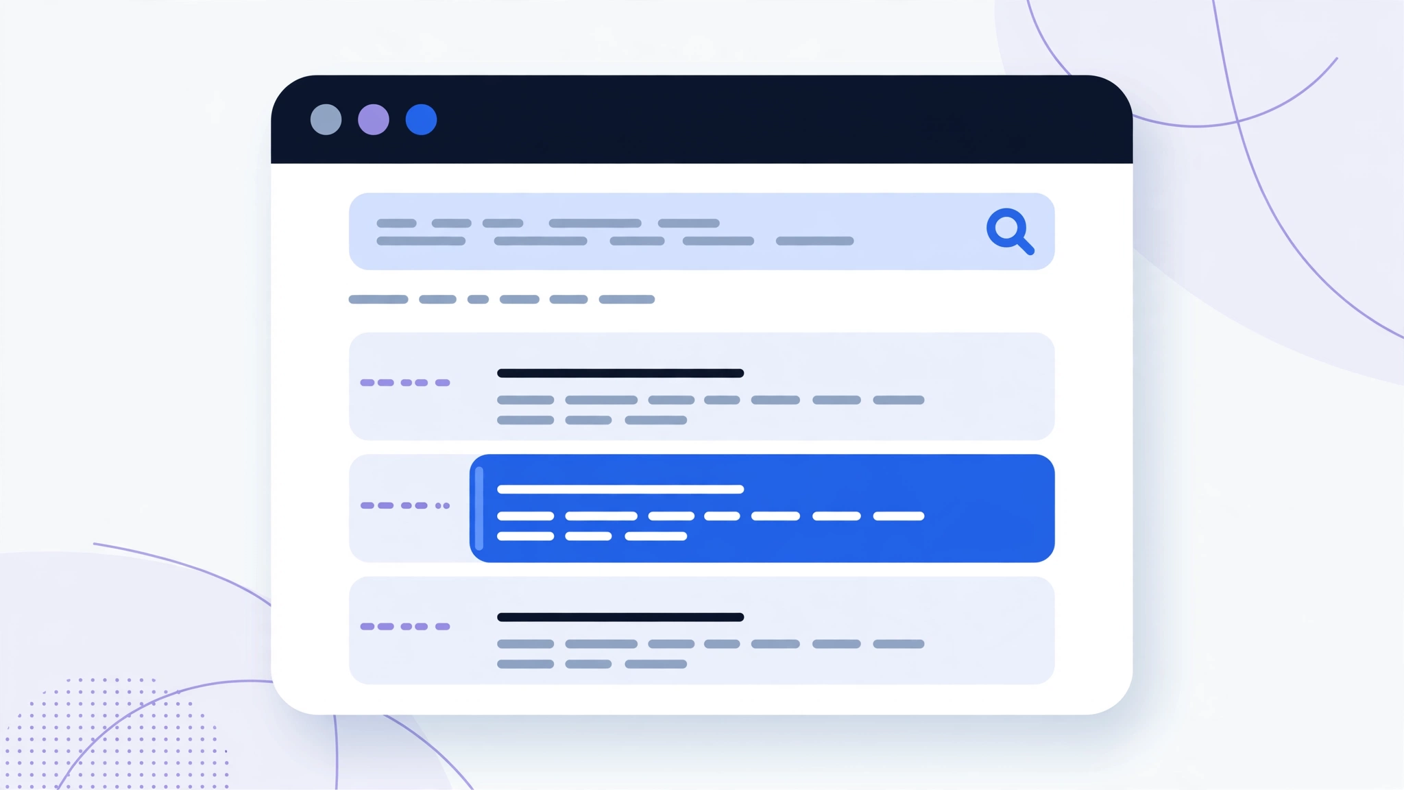 Illustration of a Google search result with the meta description highlighted